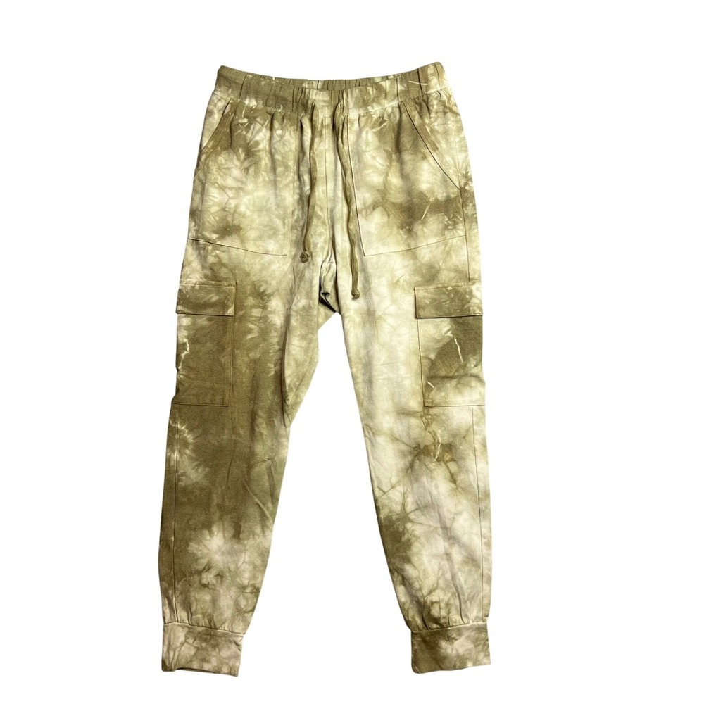 Anthropologie Maronie JoggerSize S Green Tie Dye Cargo Ankle Crop Sweatpants NEW